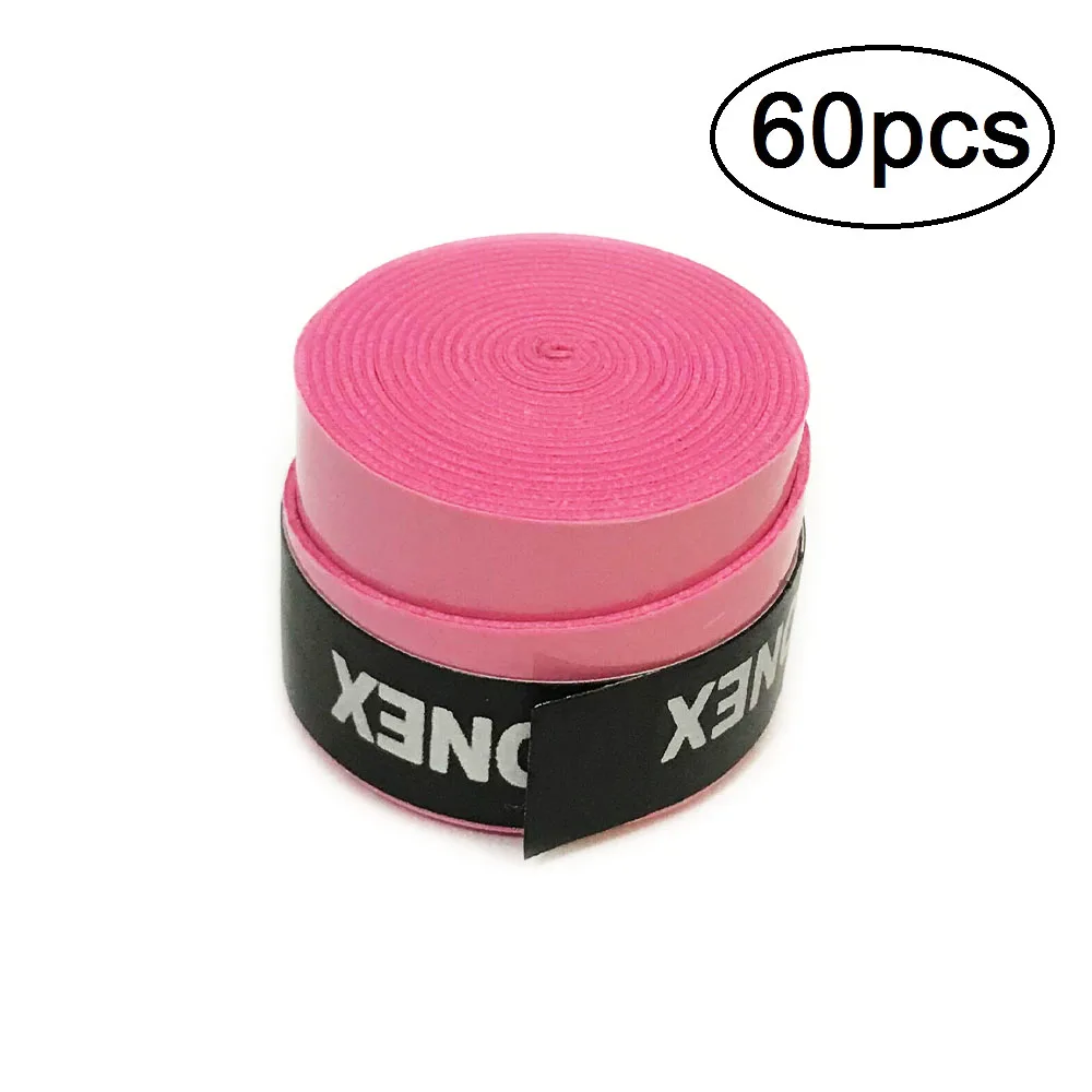 Pink 60 шт./лот экономичный липкий на ощупь захват/овергрип(липкость обычная, это экономичный тип и обычное качество - Цвет: Pink