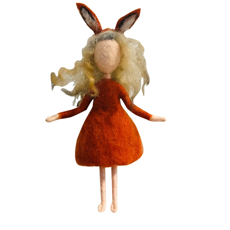 

Wool Felt Diy Handmade Poke Le Fox Elf Doll Material Wrapped Home Car Pendant feutrine