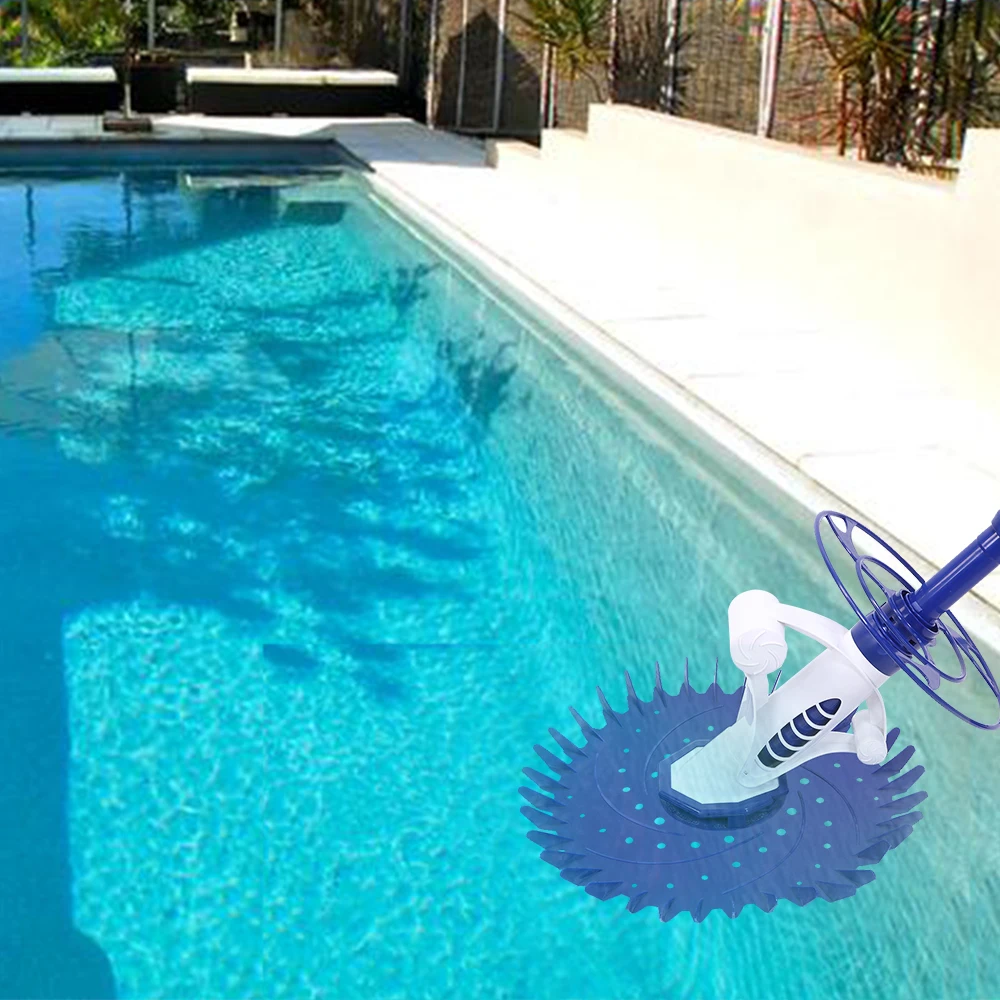 M&aacute;quina de limpieza autom&aacute;tica para piscinas, dispositivo de alta gama con 10 piezas, manguera blanca de 1M sin alimentaci&oacute;n [US-W], 09-5