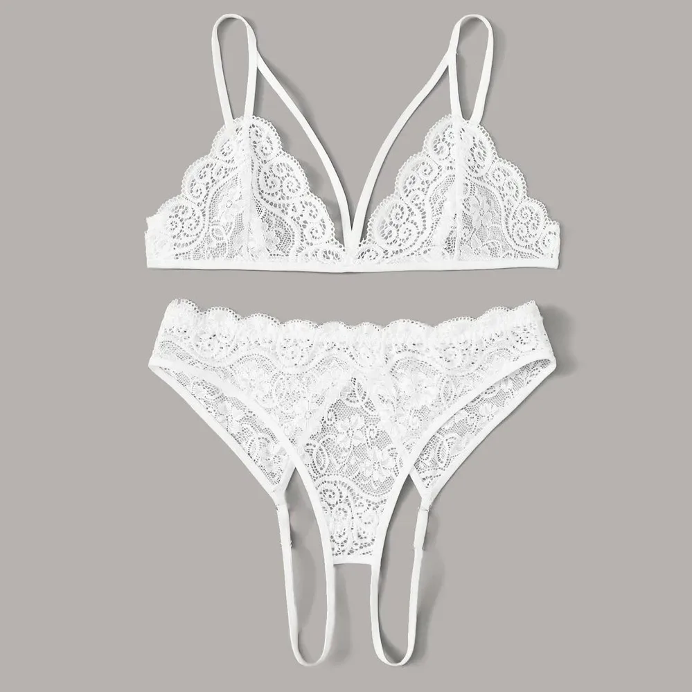 Сексуальный женский кружевной беспроводной бюстгальтер без косточек комплект