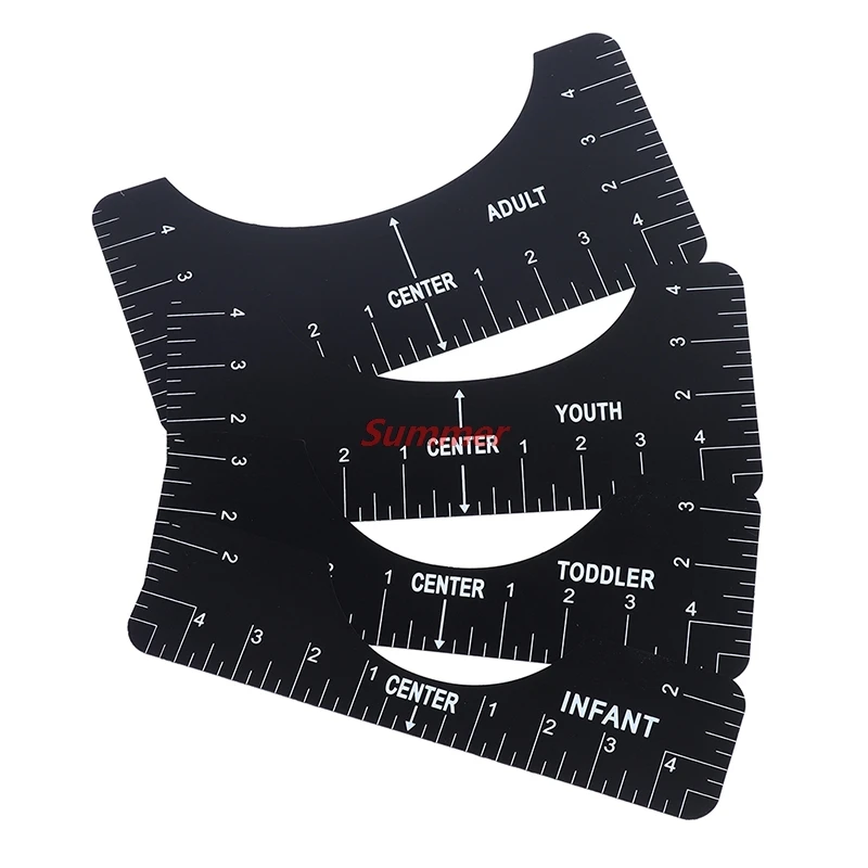 

New 4Pcs/Set T-Shirt Alignment Ruler For Guiding T-Shirt Rulers With Size Chart