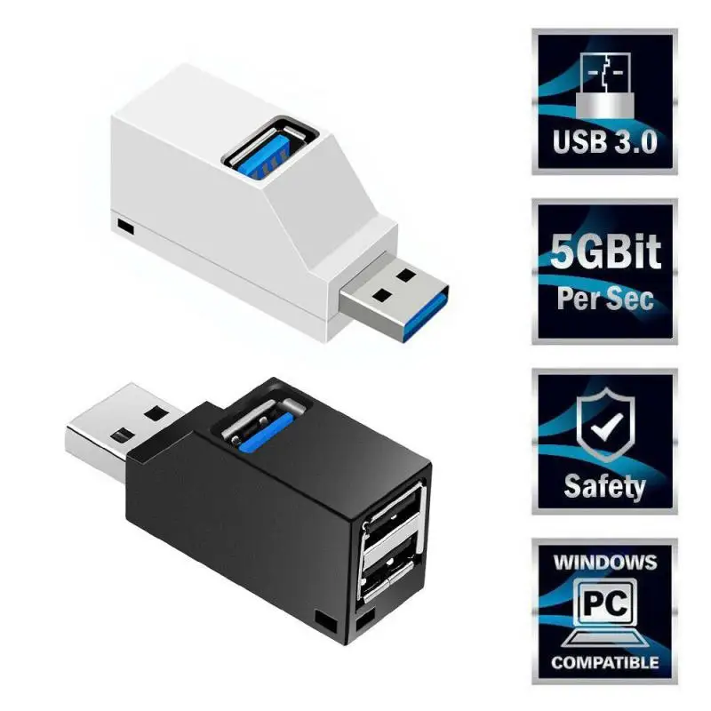 USB 3 0/2 0 HUB Adapter Extender Mini Splitter Box порта высокоскоростной U-дисковый ридер для ПК