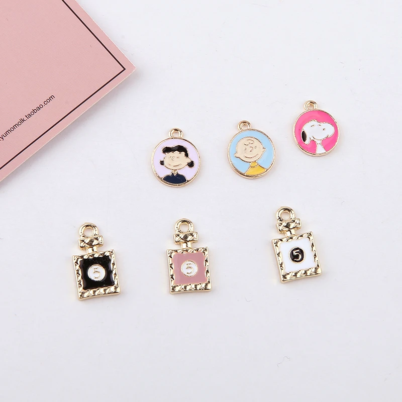 Оптовая продажа 6 шт. сплав капельное масло Cutependantperfume Bunny Мультяшные серьги для