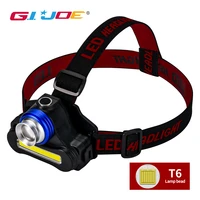 gijoe portable usb rechargeable zoom t6 led headlamp built in battery fishing headlight torch hunting camping head lamp