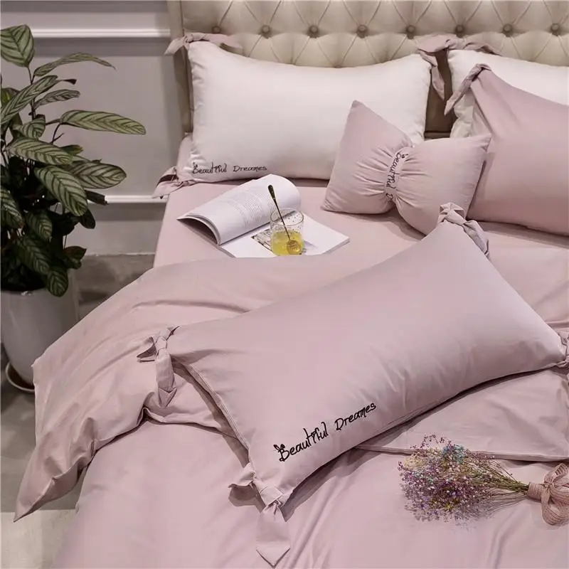 4/7 шт. Queen King size из египетского хлопка Постельное белье для девочек простыни