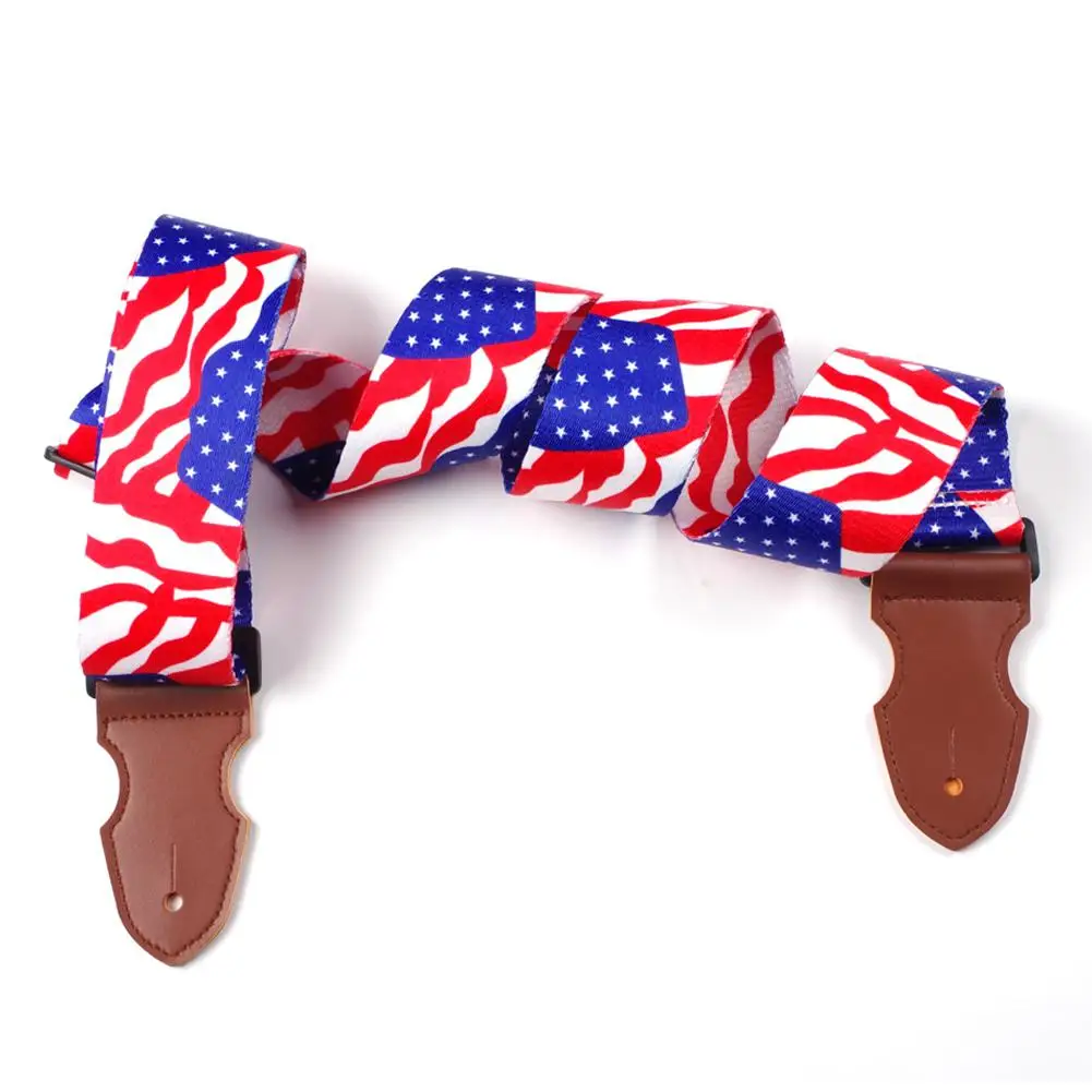 

Guitar Strap Polyester Electric Guitar Acoustic Guitar Folk Guitar Bass Strap with Pick + Bandage + non-slip pad + ribbon
