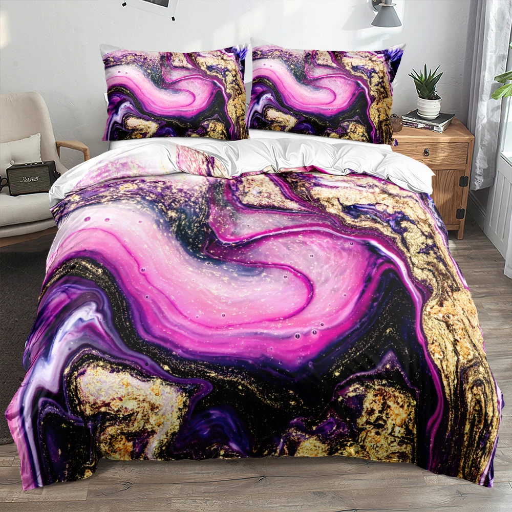 

3D Ink Painting Linen Bed Custom Design Duvet Cover Set White Comforter Cases Pillow Shames Full Single Double Size Home Textile