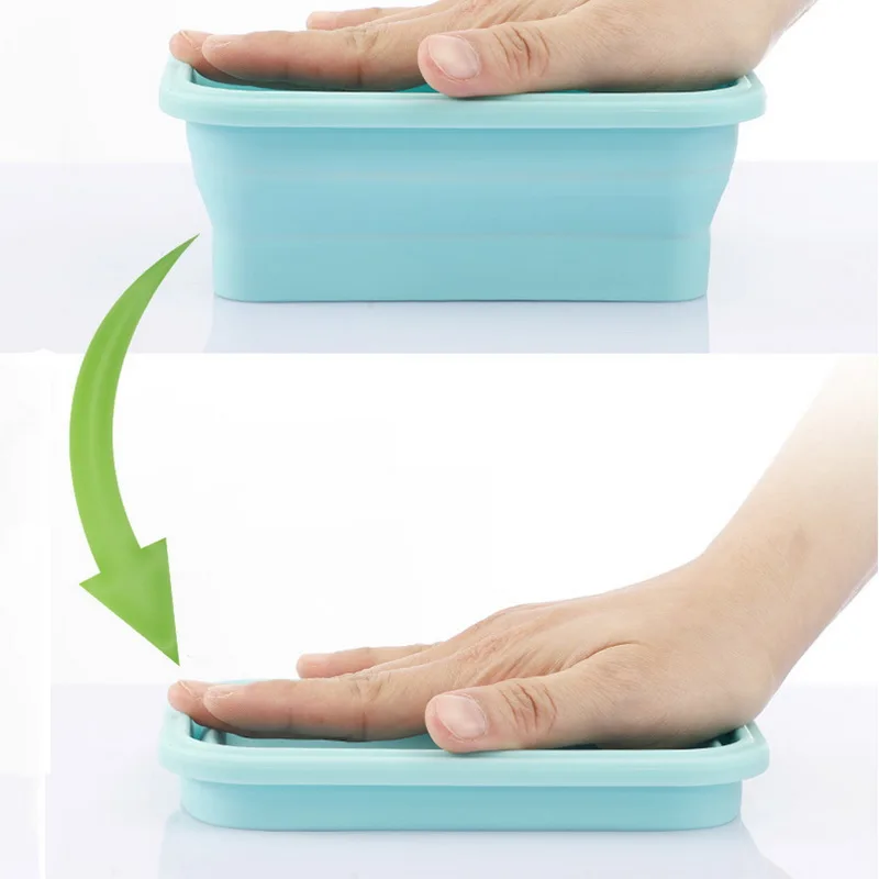 Силиконовый складной Ланч-бокс контейнер для хранения пищи Портативный пикника