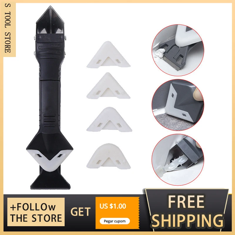 

7In1 Silicone Scraper Caulking Tool Glue Remover Knife Angle Beauty Sewing Spatula Angle Seam Shovel Beauty Sewing Tool Tool Set