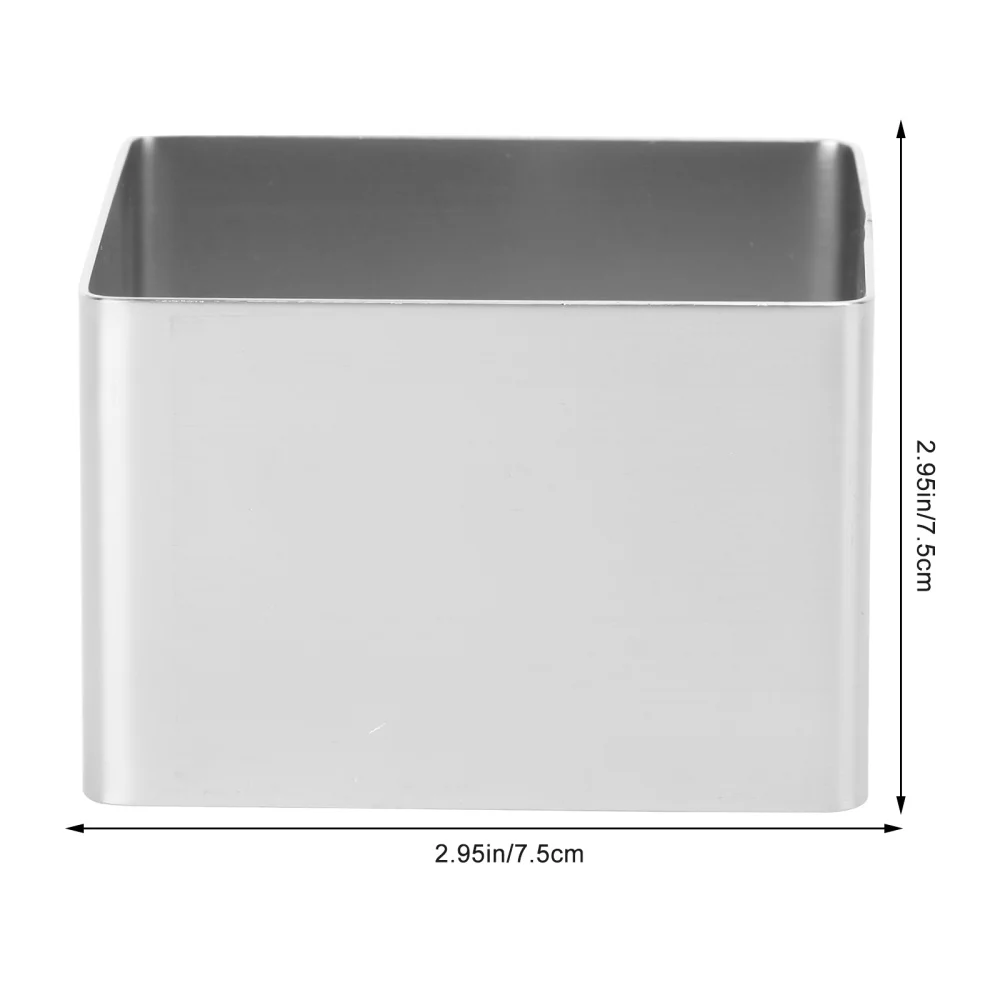 

Square Mousse Mold Stainless Steel Cake Ring Mousse Cutter Cake Mold Dessert Ring Pastry Mould Baking Tool (Silver 2.5 Inch)