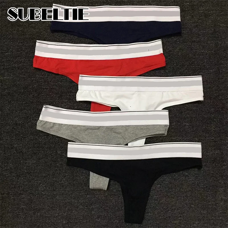 Сексуальные трусики Subeltie женские хлопковые стринги с низкой талией спортивные