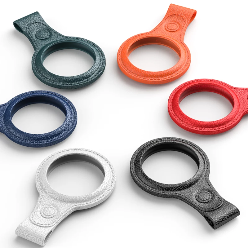 

Leather Protective Case For Apple Airtags cover For Apple Location Tracker Anti-lost Device Sleeve Keychain Protective Sleeve