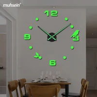 muhsein new home decor wall clock big size 3d numerals clock diy acrylic mirror wall sticker clock mute quartz watch wholesale