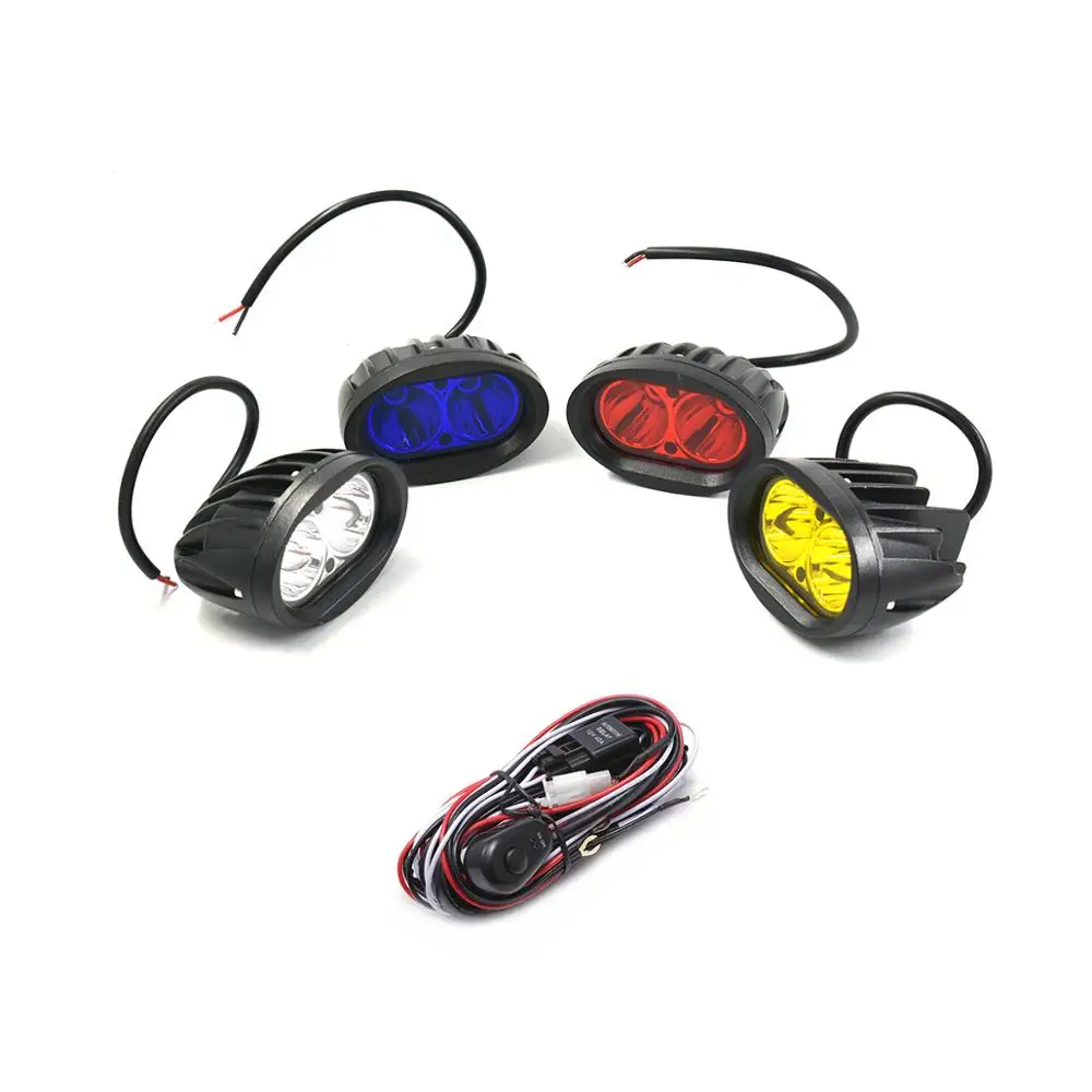

2Pcs 4inch Ellipse Led Work Light 20w Red Yellow LED Spot Lamp Blue Forklift Safety Light for Off-road Cars 4x4 Forklift 10V~60V