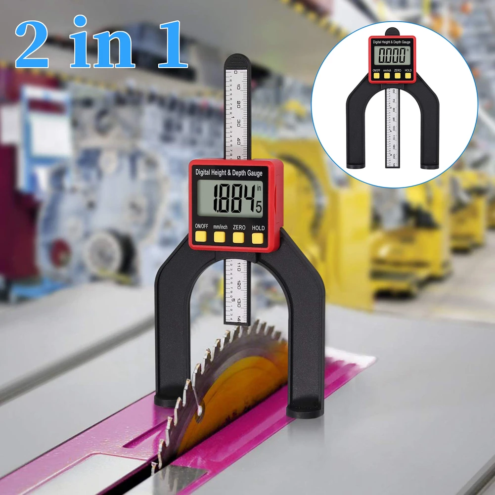 

Digital 80mm Depth Gauge Woodworking 2 In 1 Height Measurement Tool for Setting Rebates Grooves Woodworking Measuring Tools