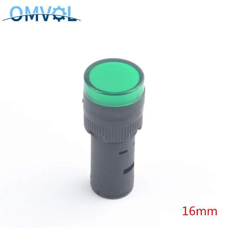 Светодиодный сигнальный светильник 16 мм синий зеленый красный белый желтый 5 В (6 3