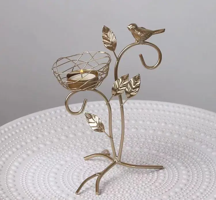 Modern&antique fashional wrought iron bird cage &Christmas golden candle holder
