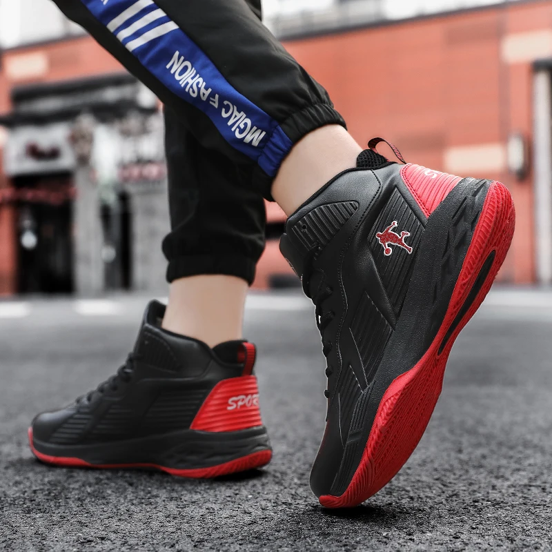 Мужская спортивная баскетбольная обувь ударопрочные высокие баскетбольные