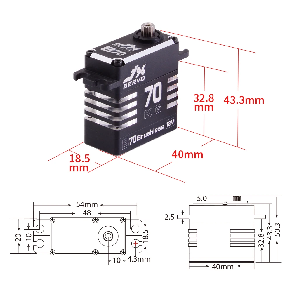 Jx Servo B70 Hv 12 в 72 кг 180 супер бесщеточный большой крутящий момент металлическая