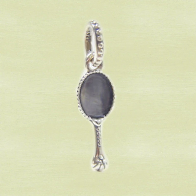 

2021 High Quality New S925 Silver Vintage Mirror Dangle Charm, Exquisite Necklace And Bracelet Accessories For Ladies As Gifts