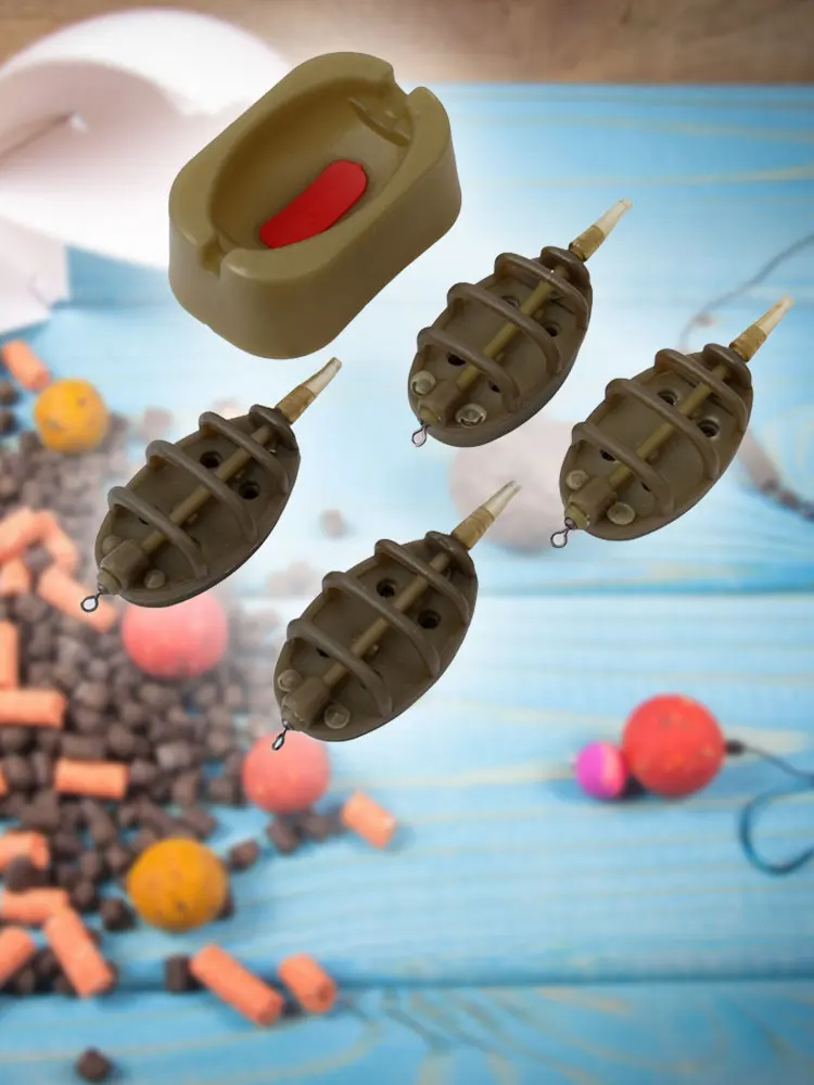 

Practical Outdoor Carp Fishing Bait Thrower Tools Portable Flat Method Mold Inline Feeder Easy Apply Durable Sturdy Accessories