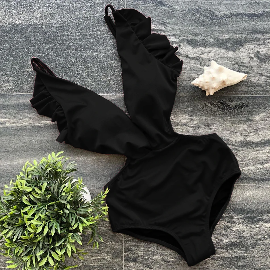 2020 сексуальный цельный купальник женский монокини с пуш ап оборками купальный