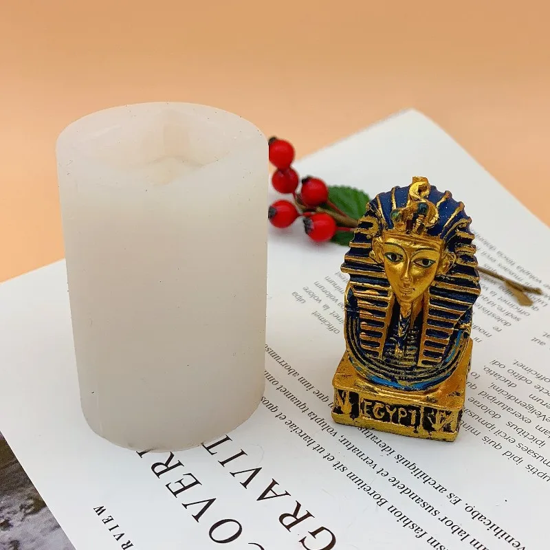 

2021 New Egyptian Figurine Silicone Candle Mold Resin Crafts Diy Handicraft Concrete Plaster Statue Mold Home Table Decorating