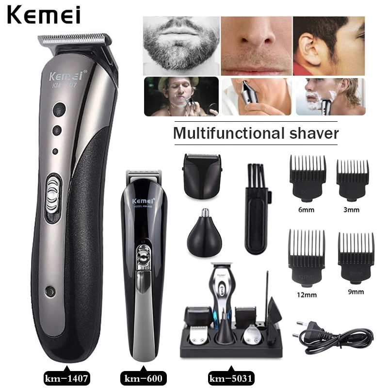 Kemei Бритва мужская триммер для бороды машинка стрижки волос многофункциональная