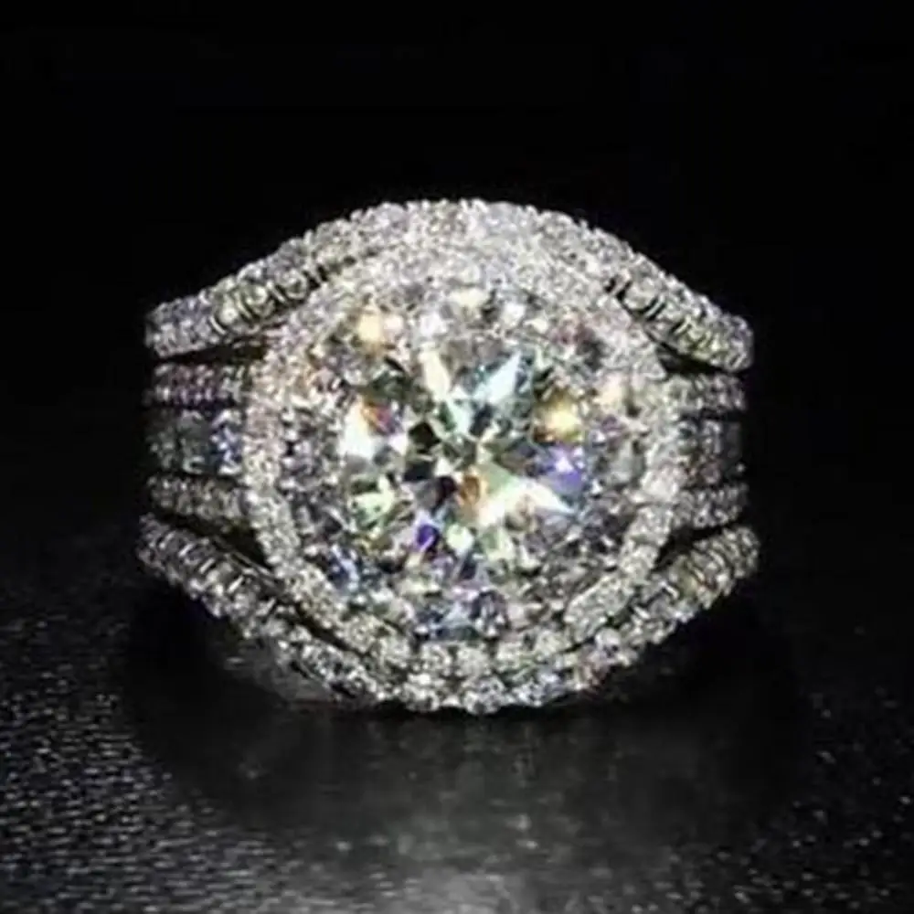 

Fashion Crystal Engagement Hot Sale Rings For Women AAA White Zircon Cubic Elegant rings Female Wedding Jewelry Gifts