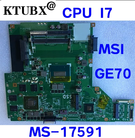 MS-17591 материнская плата для MSI GE70 MS-1759 ноутбука с процессором i7 4710HQ GPU GTX850 860 М