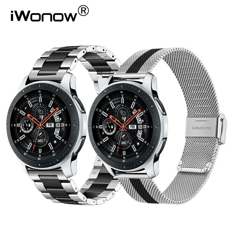 2 шт. сетчатый и Soild ремешок из нержавеющей стали 22 мм для samsung Galaxy Watch 46 мм/gear S3/huawei Watch GT Band ремешок