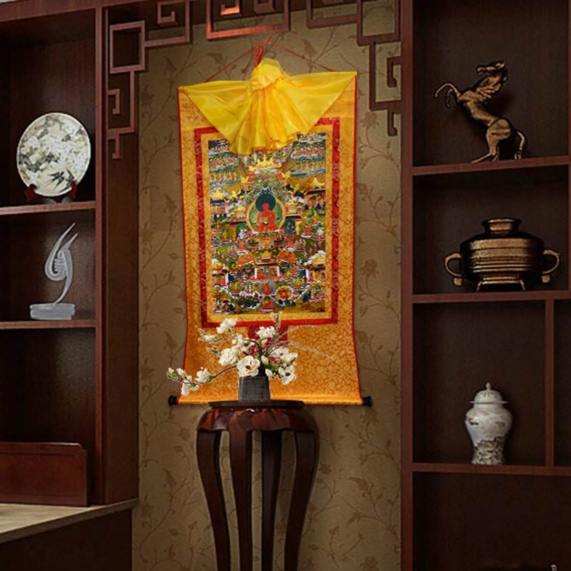 Gandhanra бронзовая печать Thangka Art-amatorha Pure Land тибетская фотография с ручной оправой