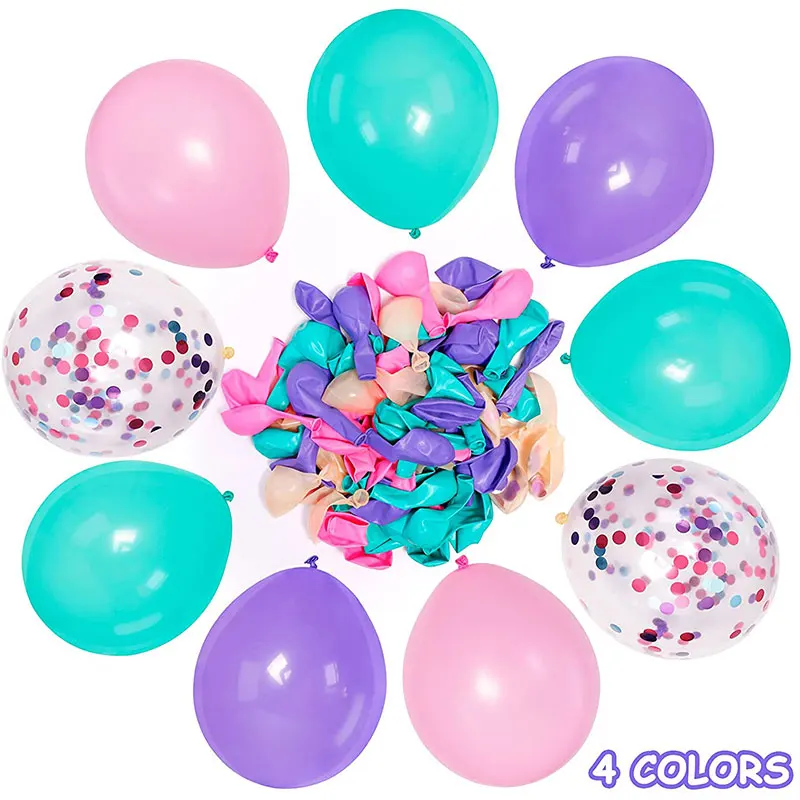 Juego de Globos de colores con tema de unicornio para ni&ntilde;a, fiesta de cumplea&ntilde;os, Baby Shower, decoraci&oacute;n de boda, juguete, Globos de helio de aire-3
