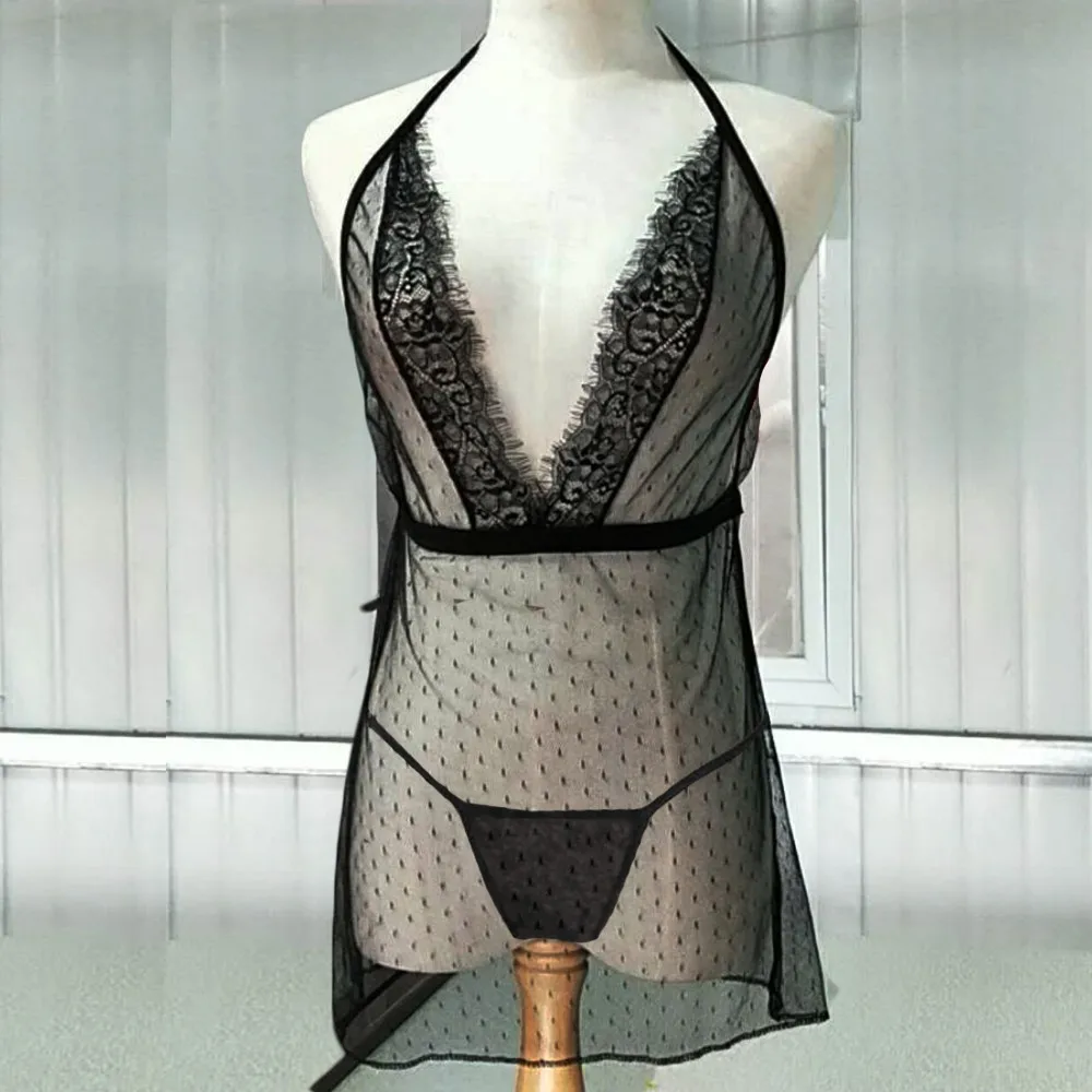 Сексуальное ночное белье модное женское нижнее кружевное Babydoll ночная рубашка с