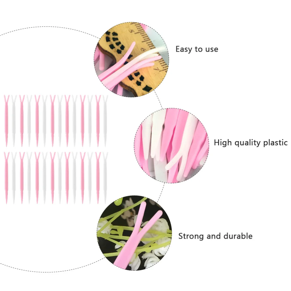 

100Pcs Eyelids Sticker Forks Y-shape Forks Makeup Accessories (Random Color)