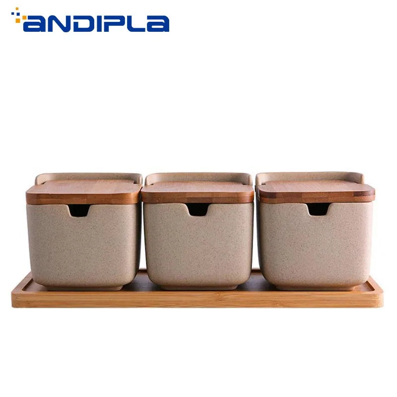 Банка для специй из грубой керамики в японском стиле керамическая банка соусов