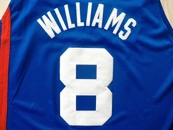 

8 Deron Williams white bule Basketball Jersey Retro Throwback Basketball Jersey Customize any size number