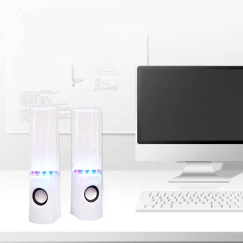 

Bluetooth Speaker2PCS LED Light Speakers Dancing Water Music Fountain Light for PC Laptop for Phone Portable Desk Stereo