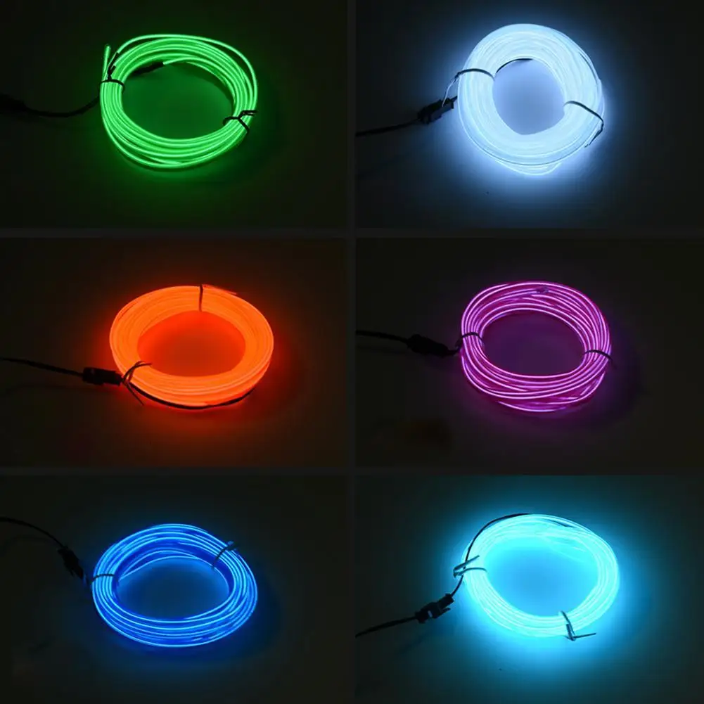 2 м интерьер автомобиля Атмосфера лампы 12V автомобильный гибкий светильник