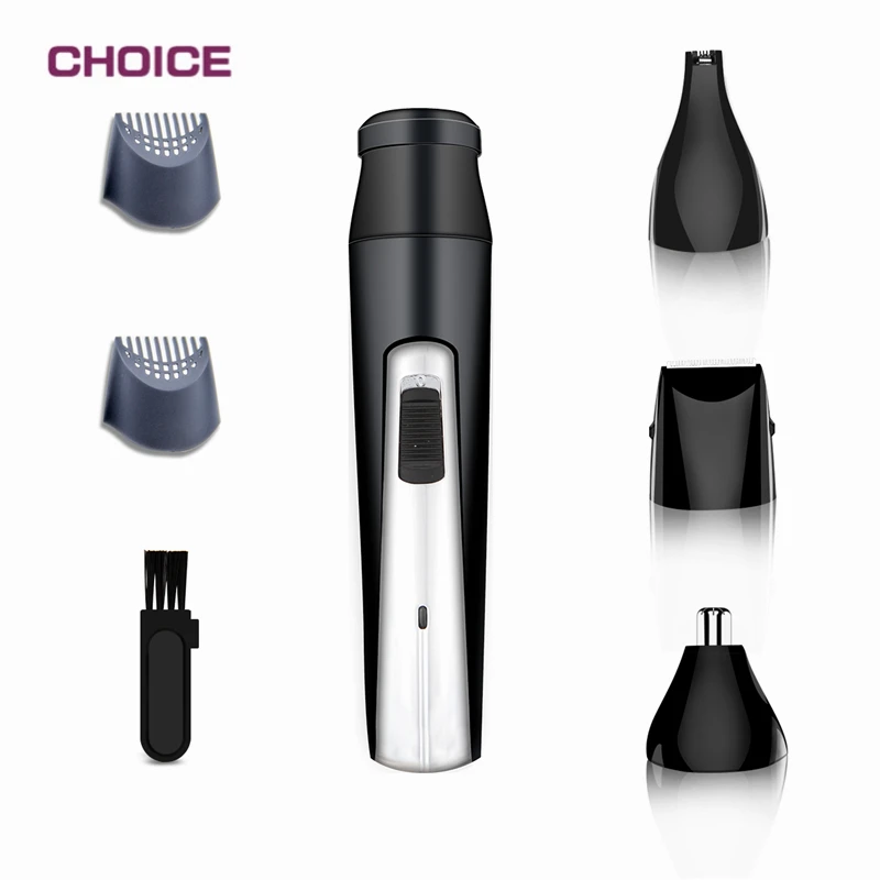 

4 IN 1 Man Shaver Nose Ear Hair Trimmer Sideburns Face Beard Cordless USB for Home & Travel Black Multifunctional Remover