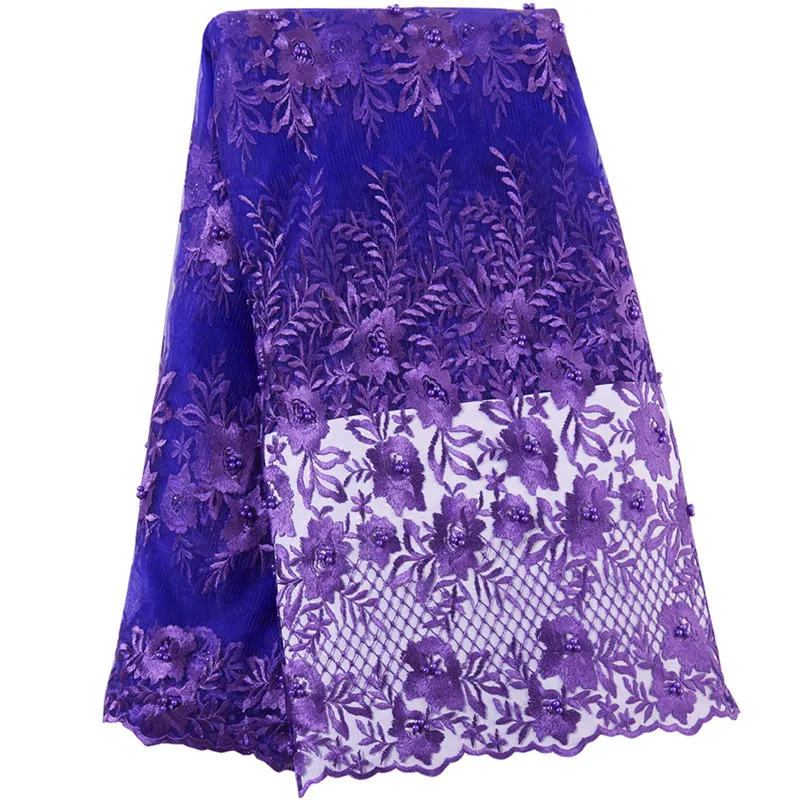 Африканская бисерная кружевная ткань высококачественное кружево нигерийская