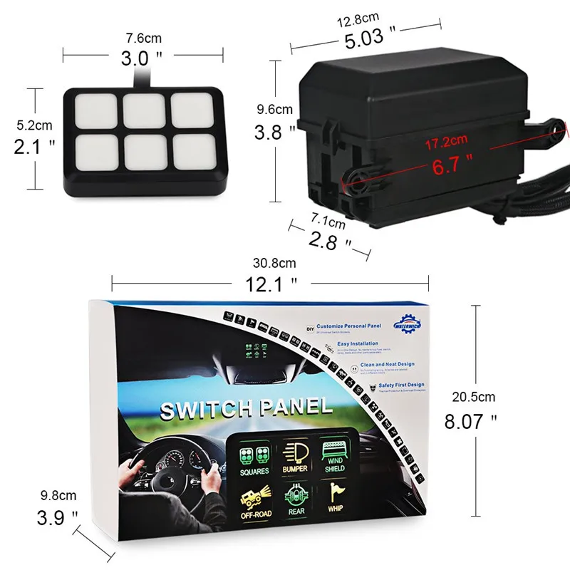 DC 12 В 6 банд ВКЛ ВЫКЛ сенсорный экран светодиодный переключатель управления