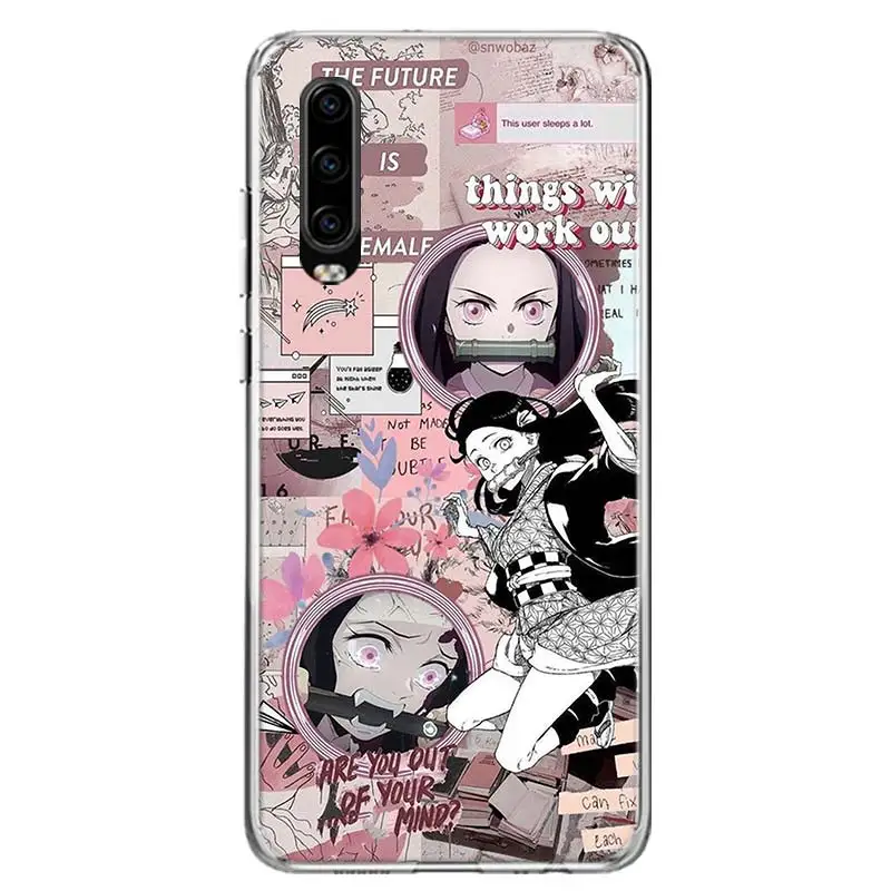 Kimetsu No Yaiba Demon Slayer Anime Phone Case For Huawei P30 P20 P40 P50 Mate 40 30 20 10 Pro P10 Lite Customized Gift Coque
