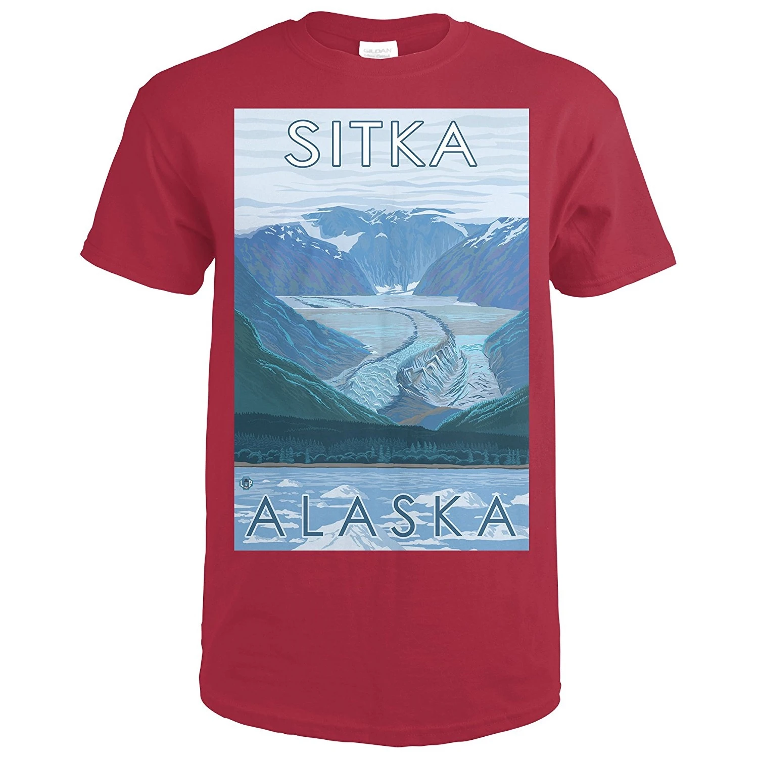 Ледник сцена-Ситка Аляска (футболка премиум класса) | Мужская одежда