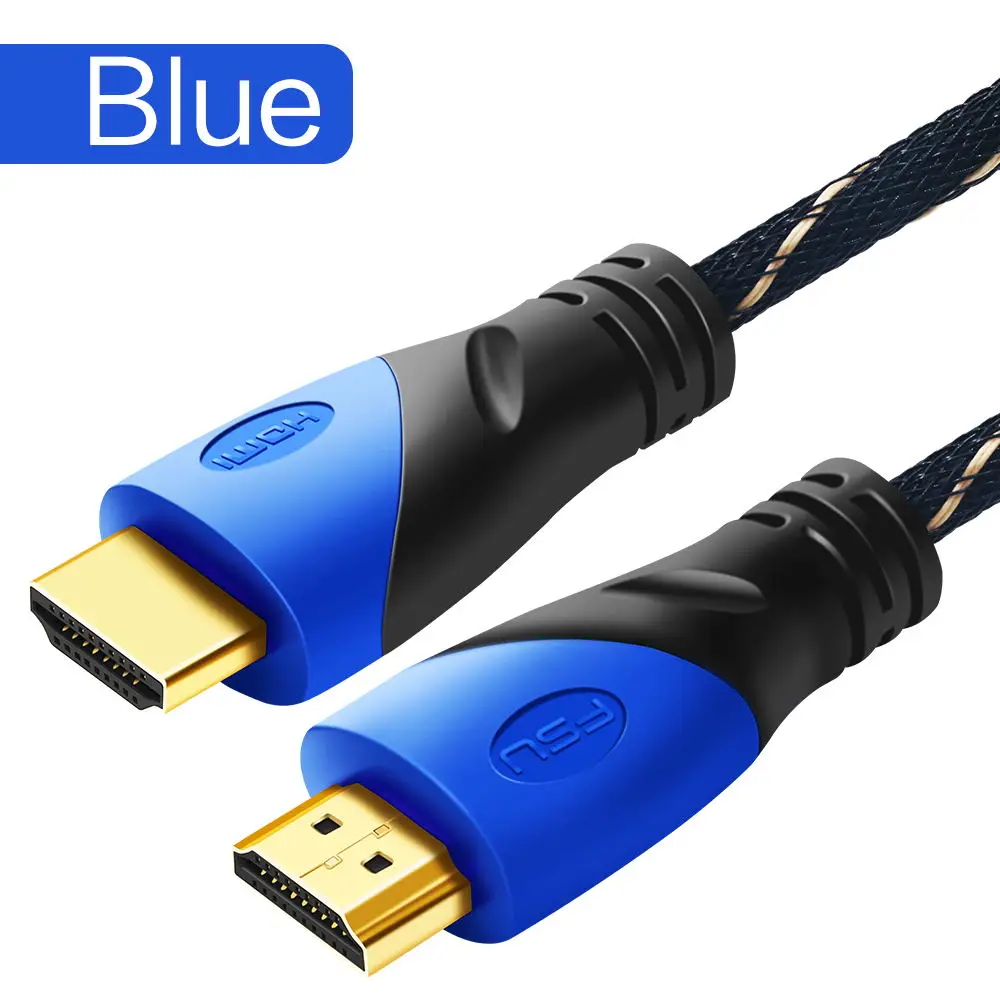 blue 1.4 1080P HDMI 2,0 кабель 4K 60Hz HDMI к HDMI кабель Разветвитель переключатель коробка HDMI 2,0 1,4 1080P видео аудио кабель Кабо для PS3 4 HDTV проектор - Цвет: blue 1.4 1080P