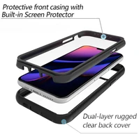 phone case for apple iphone 13 12 pro max 2 in 1 tpu transparent anti scratch pc cover protect back cover 100pieces