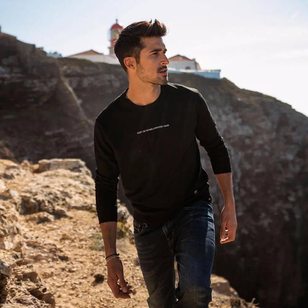 Мужская толстовка с буквенным принтом SIMWOOD Весенняя Повседневная Толстовка