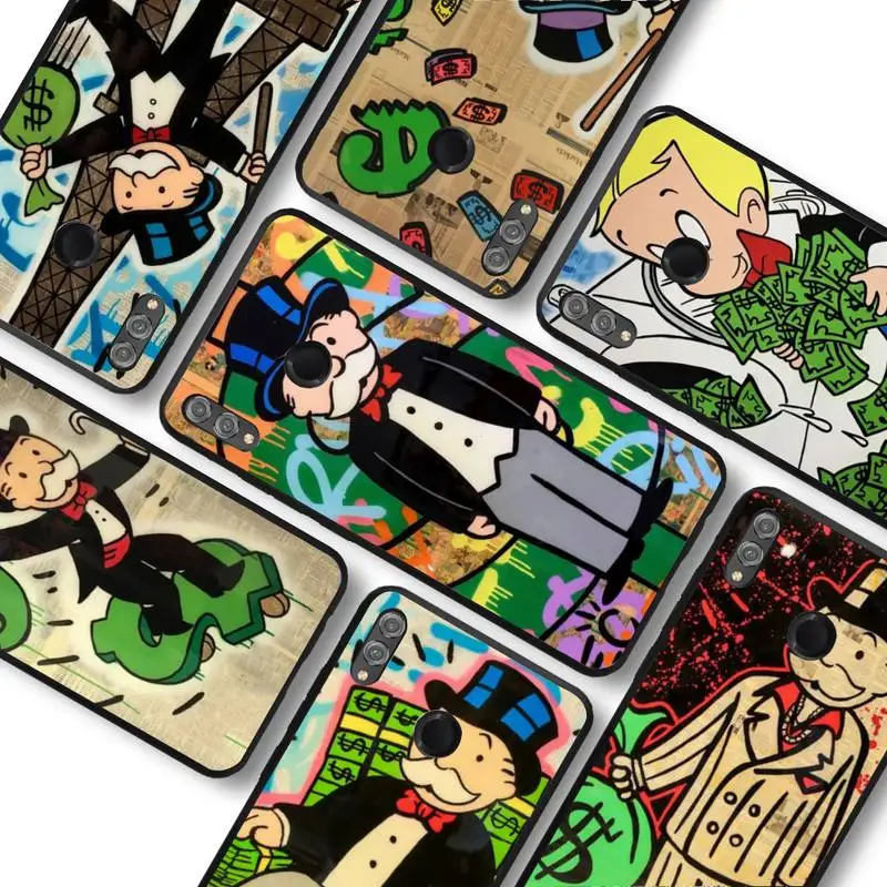 

Cartoon Dollar Monopolys Phone Case For Huawei honor 10Lite 10i 20 8x 10 Funda for Honor 9lite 9xpro Back Coque