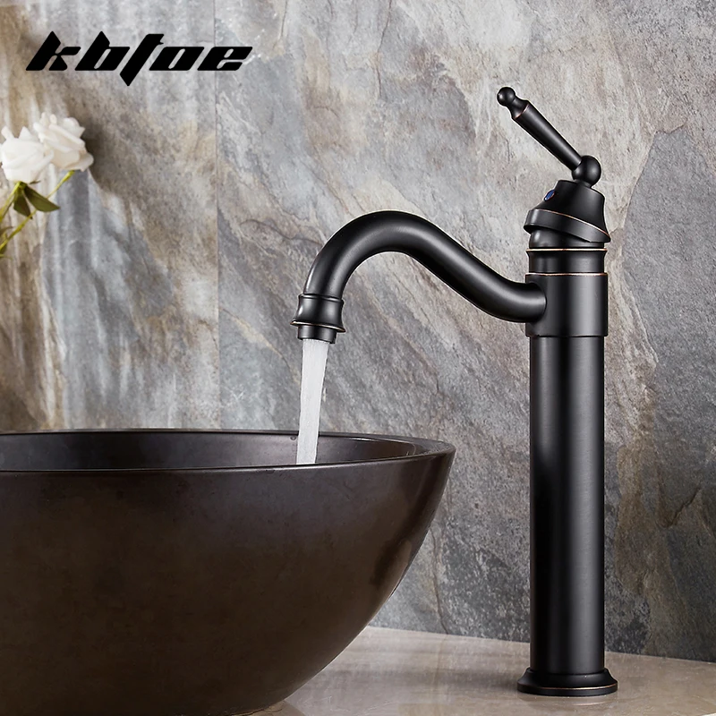 Смесители для раковины черный бронзовый латунный Смеситель ванной комнаты