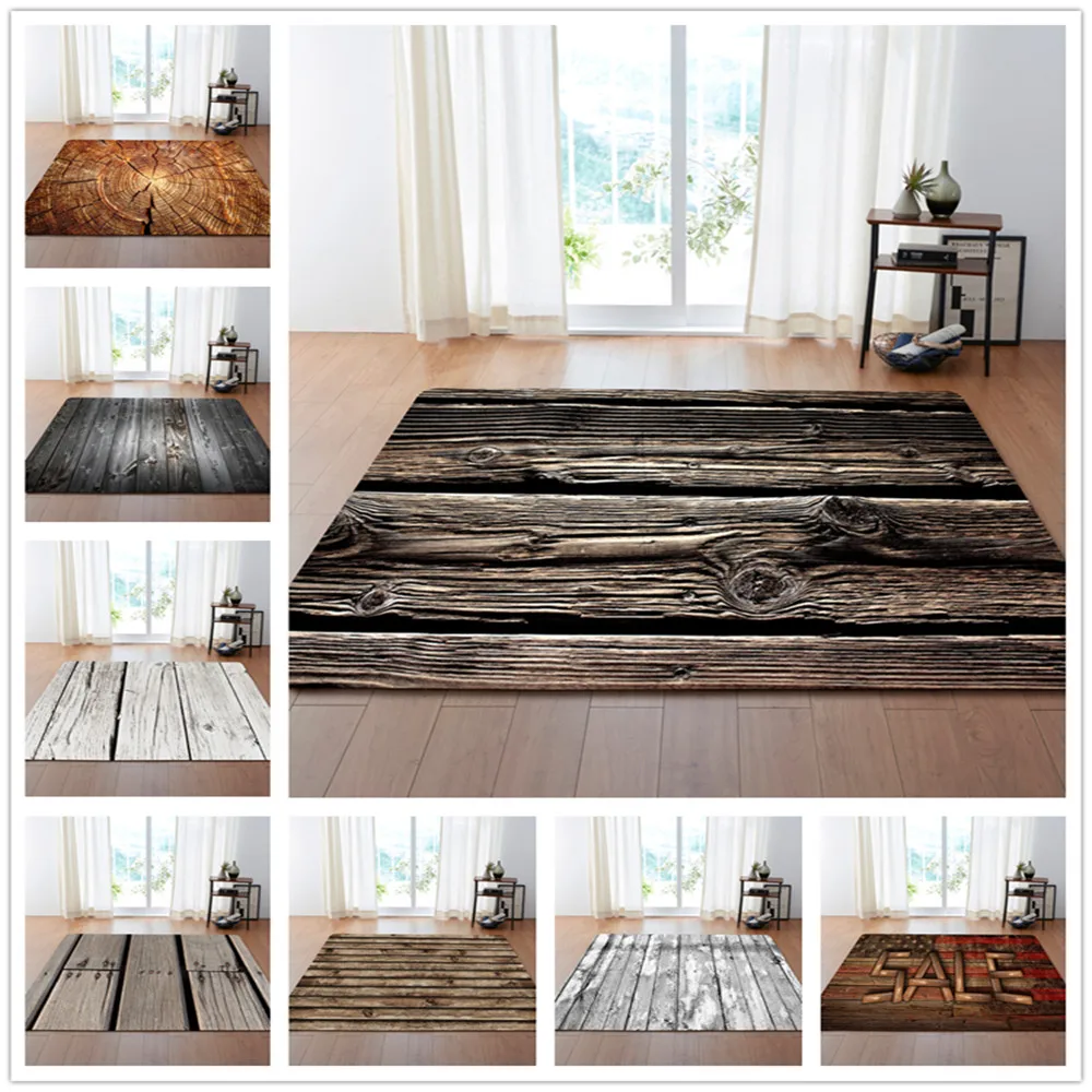 Винтаж в полоску под дерево коврики с узором для Гостиная Спальня коврик